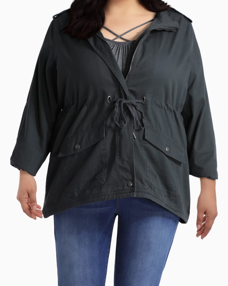 Plus Size Anorak Jacket Charcoal Grey